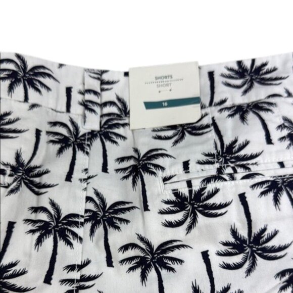 Old Navy Shorts Cotton White & Navy Palm Tree Women's Size 16 - Picture 9 of 9